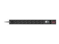 APC Switched Rack PDU AP7901B - Kraftdistributionsenhet (kan monteras i rack) - AC 120 V - ingång: NEMA L5-20 - utgångskontakter: 8 (NEMA 5-20) - 1U - 3.66 m - svart - för P/N: AR109SH4, SCL400RMJ1U, SCL500RMI1UC, SCL500RMI1UNC, SMTL1000RMI2UC, SMTL750RMI2UC AP7901B