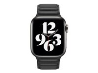 Apple 40mm Leather Link - Klockrem för smart klocka - storlek S/M - svart - för Watch (38 mm, 40 mm) MY9A2ZM/A