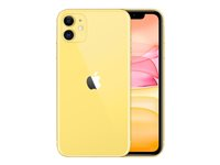 Apple iPhone 11 - Smartphone - dual-SIM - 4G Gigabit Class LTE - 128 GB - GSM - 6.1" - 1792 x 828 pixlar (326 ppi) - Liquid Retina HD display (12 MP främre kamera) - 2 bakre kameror - gul MHDL3QN/A