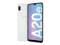 Samsung Galaxy A20e - Pekskärmsmobil - dual-SIM - 4G LTE - 32 GB - microSD slot - GSM - 5.8" - 1560 x 720 pixlar (294 ppi) - PLS TFT - RAM 3 GB (8 MP främre kamera) - 2 bakre kameror - Android - vit SM-A202FZWDNEE
