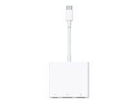Apple Digital AV Multiport Adapter - Videogränssnittsomvandlare - USB-C (hane) till USB, HDMI, USB-C (enbart ström) (hona) - stöd för 4K - för 10.9-inch iPad Air; 11-inch iPad Pro; iMac Pro; MacBook Air with Retina display MUF82ZM/A