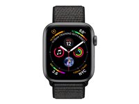 Apple Watch Series 4 (GPS + Cellular) - 40 mm - rymdgrå aluminium - smart klocka med sportögla - vävd nylon - svart - bandstorlek 130-190 mm - 16 GB - Wi-Fi, Bluetooth - 4G - 30.1 g MTVF2DH/A