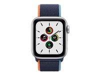 Apple Watch SE (GPS + Cellular) - 40 mm - silveraluminium - smart klocka med sportögla - nylon - djup marin - bandstorlek 130-200 mm - 32 GB - Wi-Fi, Bluetooth - 4G - 30.68 g MYEG2KS/A
