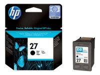 HP 27 - 10 ml - svart - original - blister med elektromagnetiskt larm - bläckpatron - för Deskjet 36XX, 56XX; Fax 12XX; Officejet 42XX, 43XX, 56XX, J5508, J5520; psc 12XX, 13XX C8727AE#301