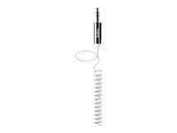 Belkin MIXIT Coiled Cable - Ljudkabel - stereo mini jack (hane) till stereo mini jack (hane) - 1.8 m - vit AV10126CW06-WHT