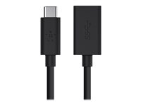 Belkin 3.0 USB-C to USB-A Adapter - USB-adapter - USB-C (hane) vändbar till USB typ A (hona) - USB 3.0 - 3 A - svart F2CU036BTBLK