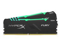 HyperX FURY RGB - DDR4 - sats - 16 GB: 2 x 8 GB - DIMM 288-pin - 3466 MHz / PC4-27700 - CL16 - 1.35 V - ej buffrad - icke ECC - svart HX434C16FB3AK2/16