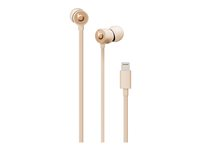 Beats urBeats3 - Hörlurar med mikrofon - inuti örat - kabelansluten - Lightning - ljudisolerande - satinguld - för iPad/iPhone/iPod (Lightning) MUHW2ZM/A
