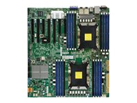 SUPERMICRO X11DPH-T - Moderkort - utökad ATX - Socket P - 2 CPU:n som stöds - C624 - USB 3.0 - 2 x 10 Gigabit LAN - inbyggda grafiken MBD-X11DPH-T-O