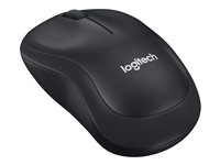 Logitech M220 Silent - Mus - optisk - 3 knappar - trådlös - 2.4 GHz - trådlös USB-mottagare - träkol 910-004878