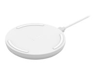 Belkin BOOST CHARGE - Trådlös laddningsplatta - 15 Watt - vit WIA002BTWH