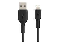 Belkin BOOST CHARGE - Lightning-kabel - Lightning (hane) till USB (hane) - 1 m - svart (paket om 2) - för Apple iPad/iPhone/iPod (Lightning) CAA001BT1MBK2PK