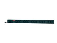 APC Basic Rack-Mount PDU - Grenuttag (kan monteras i rack) - AC 208/230 V - 2.3 kW - ingång: IEC 60320 C14 - utgångskontakter: 15 (IEC 60320 C13) - 1.98 m - svart - för P/N: AR3103SP, AR3106SP, SCL500RMI1UC, SCL500RMI1UNC, SMTL750RMI2UC, SRT5KRMXLW-TW AP9568