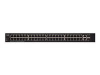 Cisco 250 Series SG250-50HP - Switch - L3 - smart - 48 x 10/100/1000 (PoE+) + 2 x kombination Gigabit Ethernet/Gigabit SFP - rackmonterbar - PoE+ (192 W) SG250-50HP-K9-EU