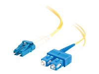 C2G LC-SC 9/125 OS1 Duplex Singlemode PVC Fiber Optic Cable (LSZH) - Patch-kabel - SC enkelläge (hane) till LC enkelläge (hane) - 3 m - fiberoptisk - duplex - 9 / 125 mikrometer - OS1 - halogenfri - gul 85588