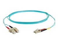 C2G LC-SC 10Gb 50/125 OM3 Duplex Multimode PVC Fiber Optic Cable (LSZH) - Nätverkskabel - SC-läge (multi-mode) (hane) till LC multiläge (hane) - 3 m - fiberoptisk - duplex - 50/125 mikron - OM3 - halogenfri - havsblå 85533