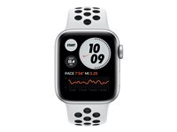 Apple Watch Nike Series 6 (GPS) - 40 mm - silveraluminium - smart klocka med Nike sportband - fluoroelastomer - ren platina/svart - bandstorlek 130-200 mm - S/M/L - 32 GB - Wi-Fi, Bluetooth - 30.5 g M00T3KS/A