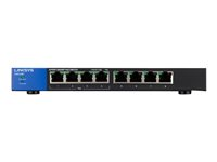Linksys Business LGS108P - Switch - ohanterad - 4 x 10/100/1000 (PoE+) + 4 x 10/100/1000 - skrivbordsmodell, väggmonterbar - PoE+ (50 W) - AC 100/230 V LGS108P-EU