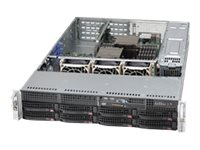 Supermicro SC825 TQC-R740WB - Kan monteras i rack - 2U - förbättrad utökad ATX - SATA/SAS - hot-swap 740 Watt - svart CSE-825TQC-R740WB