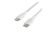 Belkin BoostCharge - USB-kabel - USB-C (hane) till USB-C (hane) - USB 2.0 - 2 m - vit CAB004BT2MWH2PK