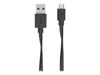 Belkin MIXIT - USB-kabel - mikro-USB typ B (hane) till USB (hane) - USB 2.0 - 1.83 m - platt - svart F2CU046BT06-BLK