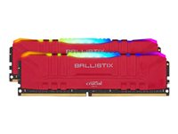 Ballistix RGB - DDR4 - sats - 32 GB: 2 x 16 GB - DIMM 288-pin - 3200 MHz / PC4-25600 - CL16 - 1.35 V - ej buffrad - icke ECC - röd BL2K16G32C16U4RL
