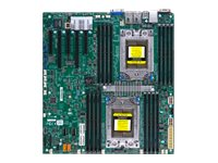 SUPERMICRO H11DSi - Moderkort - utökad ATX - Socket SP3 - 2 CPU:n som stöds - USB 3.0 - 2 x Gigabit LAN - inbyggda grafiken MBD-H11DSI-O