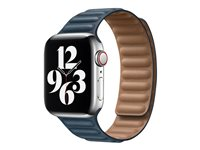 Apple 40mm Leather Link - Klockrem för smart klocka - storlek S/M - baltisk blå - demo - för Watch (38 mm, 40 mm) 3H071ZM/A