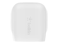 Belkin BOOST CHARGE Wall Charger - Strömadapter - 18 Watt - 3.6 A - Fast Charge (USB-C) - på kabel: Lightning - för Apple iPad/iPhone/iPod (Lightning) F7U096VF04-WHT