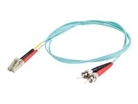 C2G LC-ST 10Gb 50/125 OM3 Duplex Multimode PVC Fiber Optic Cable (LSZH) - Nätverkskabel - ST-läge (multi-mode) (hane) till LC multiläge (hane) - 7 m - fiberoptisk - duplex - 50/125 mikron - OM3 - halogenfri - havsblå 85544