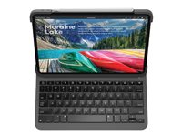 Logitech Slim Folio Pro - Tangentbord och foliefodral - bakgrundsbelyst - Bluetooth - fransk - för Apple 12.9-inch iPad Pro (3:e generationen) 920-009148