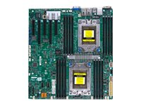 SUPERMICRO H11DSI-NT - Moderkort - utökad ATX - Socket SP3 - 2 CPU:n som stöds - USB 3.0 - 2 x 10 Gigabit LAN - inbyggda grafiken MBD-H11DSI-NT-O