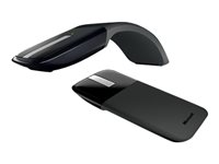 Microsoft Arc Touch Mouse - Mus - höger- och vänsterhänta - optisk - 2 knappar - trådlös - 2.4 GHz - trådlös USB-mottagare - svart RVF-00050