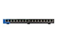 Linksys Business LGS116P - Switch - ohanterad - 8 x 10/100/1000 (PoE+) + 8 x 10/100/1000 - skrivbordsmodell, väggmonterbar - PoE+ (80 W) - AC 100/230 V LGS116P-EU