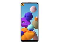Samsung Galaxy A21s - Pekskärmsmobil - dual-SIM - 4G LTE - 32 GB - microSD slot - GSM - 6.5" - 1600 x 720 pixlar - PLS TFT - RAM 3 GB (13 MP främre kamera) - 4x bakre kameror - Android - vit SM-A217FZWNEUD