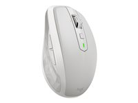 Logitech MX Anywhere 2S - Mus - laser - 7 knappar - trådlös - Bluetooth, 2.4 GHz - trådlös USB-mottagare - ljusgrå 910-005155