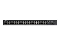Dell Networking N2048P - Switch - L2+ - Administrerad - 48 x 10/100/1000 + 2 x 10 Gigabit SFP+ - främre till bakre luftflöde - rackmonterbar - PoE+ 210-ABNY