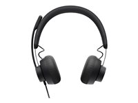 Logitech Zone Wired - Headset - på örat - kabelansluten - USB-C - grafit 981-000875