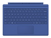 Microsoft Surface Pro 4 Type Cover - Tangentbord - med pekdyna, accelerometer - bakgrundsbelyst - QWERTY - brittisk engelska - blå - kommersiell - för Surface Pro 4 R9Q-00012