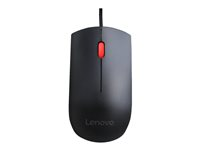Lenovo Essential - Mus - höger- och vänsterhänta - optisk - 3 knappar - kabelansluten - USB - svart - för IdeaPad 3 14IGL05; ThinkCentre M70; M75q Gen 2; ThinkPad E14 Gen 2; V50t-13; V55t-15 4Y50R20863
