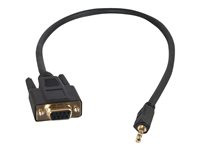 C2G Velocity DB9 Female to 3.5mm Male Adapter Cable - Seriell kabel - stereo mini jack (hane) till DB-9 (hona) - 50 cm - formpressad, tumskruvar - svart 87188