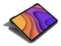 Logitech Folio Touch - Tangentbord och foliefodral - med pekdyna - bakgrundsbelyst - Apple Smart connector - QWERTZ - schweizisk - oxford-grå - för Apple 10.9-inch iPad Air (4:e generation) 920-009960