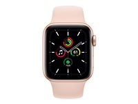 Apple Watch SE (GPS) - 40 mm - guldaluminium - smart klocka med sportband - fluoroelastomer - rosa sand - bandstorlek 130-200 mm - S/M/L - 32 GB - Wi-Fi, Bluetooth - 30.49 g MYDN2KS/A