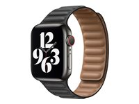Apple 40mm Leather Link - Klockrem för smart klocka - storlek S/M - svart - demo - för Watch (38 mm, 40 mm) 3H074ZM/A
