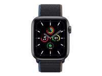 Apple Watch SE (GPS + Cellular) - 44 mm - rymdgrå aluminium - smart klocka med sportögla - vävd nylon - träkol - bandstorlek 145-220 mm - 32 GB - Wi-Fi, Bluetooth - 4G - 36.36 g MYF12KS/A