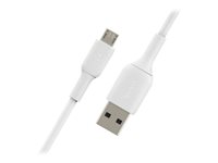 Belkin BOOST CHARGE - USB-kabel - mikro-USB typ B (hane) till USB (hane) - 1 m - vit CAB005BT1MWH