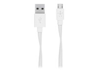 Belkin MIXIT - USB-kabel - mikro-USB typ B (hane) till USB (hane) - USB 2.0 - 1.83 m - platt - vit F2CU046BT06-WHT