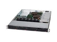 Supermicro SC815 TQC-605WB - Kan monteras i rack - 1U - utökad ATX - SATA/SAS - hot-swap 600 Watt - svart CSE-815TQC-605WB