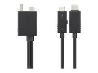 Lenovo Split Cable - Thunderbolt-kabel - USB-C/DC-strömuttag till USB-C, Slim Tip - Thunderbolt 3 - 1.5 m - svart - för ThinkPad P1 (3rd Gen); P15 Gen 1; P17 Gen 1; T15g Gen 1; X1 Carbon Gen 8; X1 Extreme Gen 3 4X90U90621