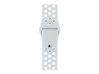 Apple 38mm Sport Band - Small/Medium & Medium/Large - klockrem för smart klocka - 130 - 200 mm - ren platinum/vit - för Watch (38 mm, 40 mm) MQ2J2ZM/A